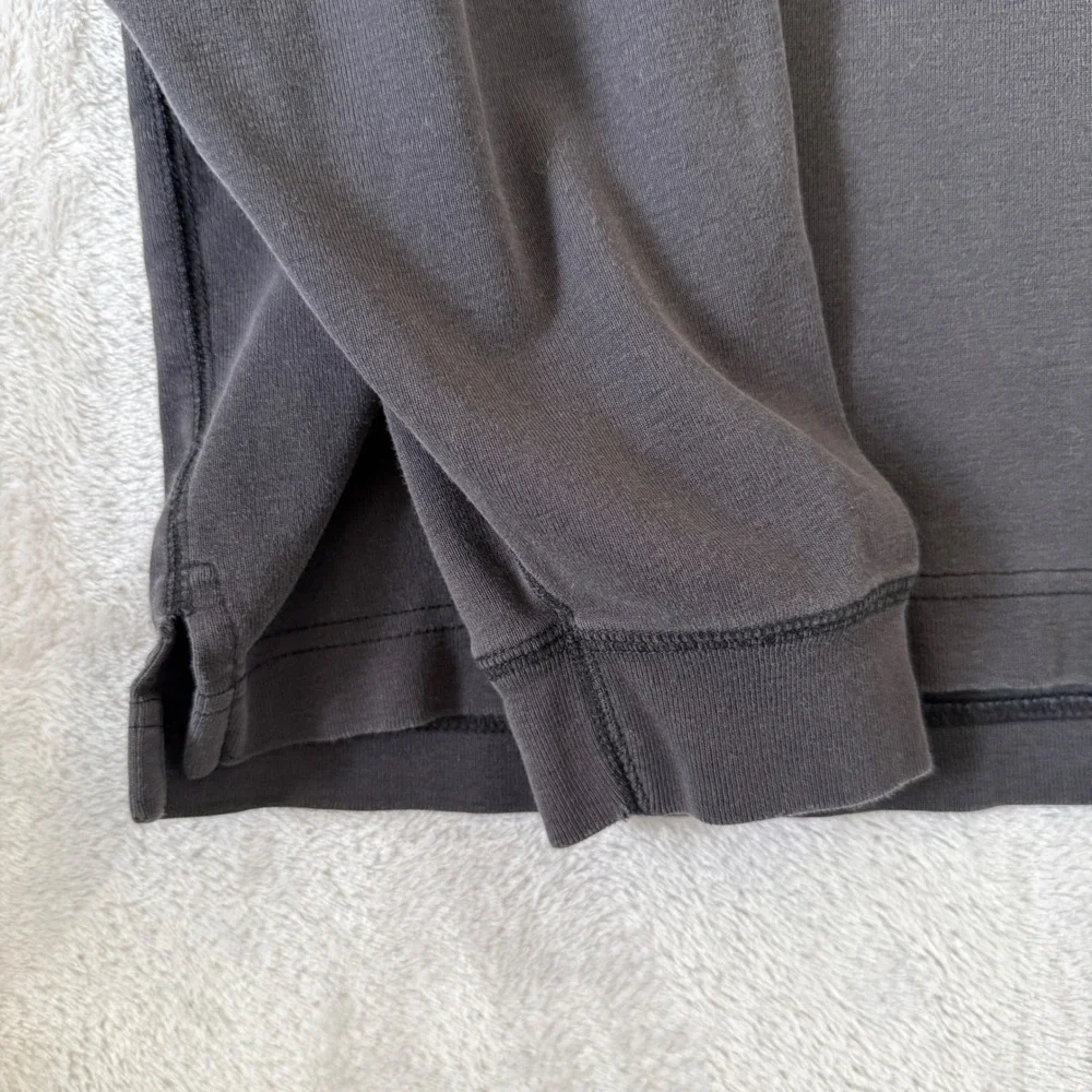 Banana Republic Mens XL Charcoal Henley Shirt Long Sleeve Faded Wash 100% Cotton